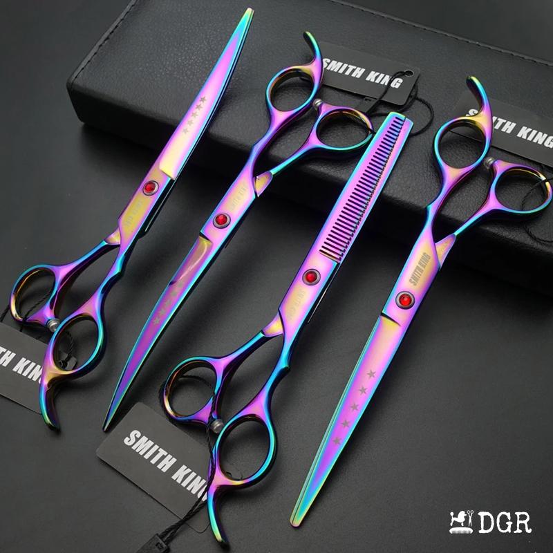 7" Professional Pet Grooming Shears Set-4 pcs-Rainbow- USA warehouse available