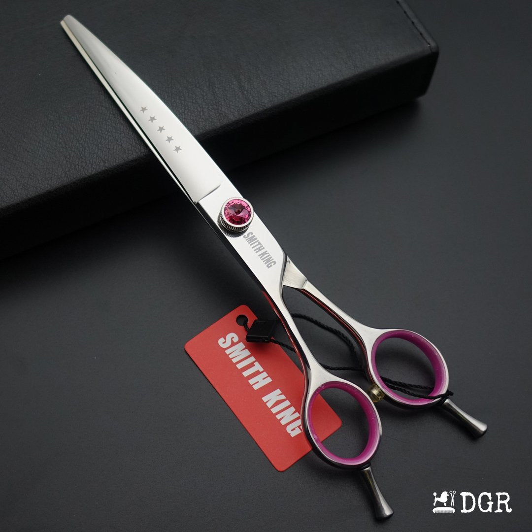 7" left-handed Pro. Pet Grooming Shears 3Pcs Set -Silver-Red