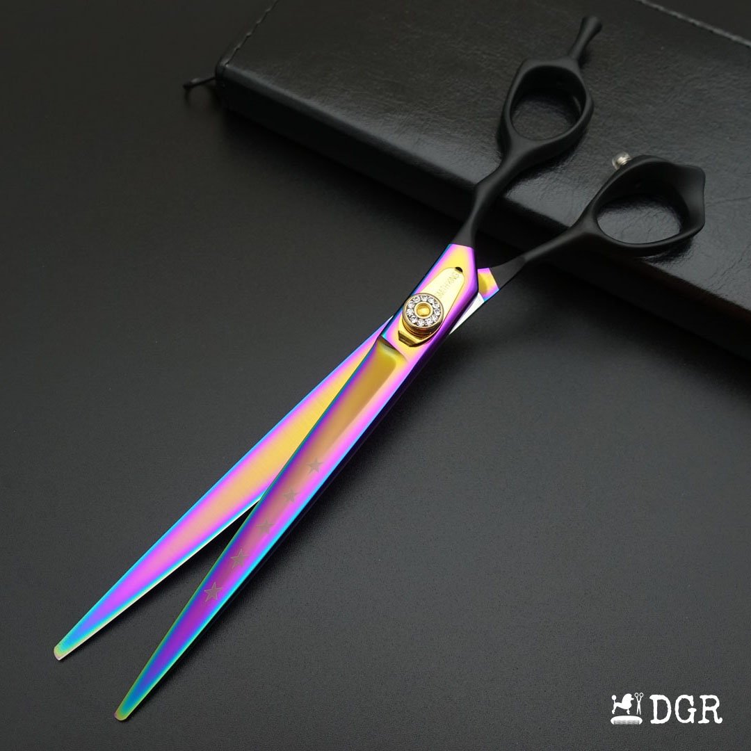 8" Professional Pet Grooming Shears Set -Rainbow and black