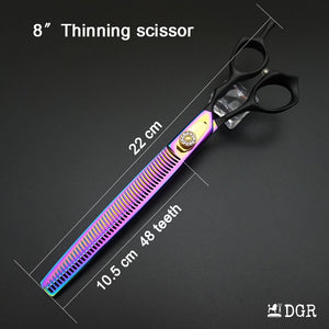 8" Professional Pet Grooming  Thinning Scissors 1Pcs -Rainbow