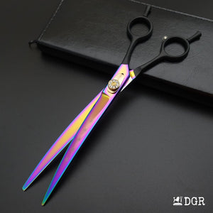 8" Professional Pet Grooming  Curved Scissors 1Pcs -Rainbow