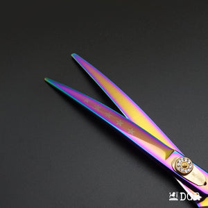 8" Professional Pet Grooming Shears Set -Rainbow and black