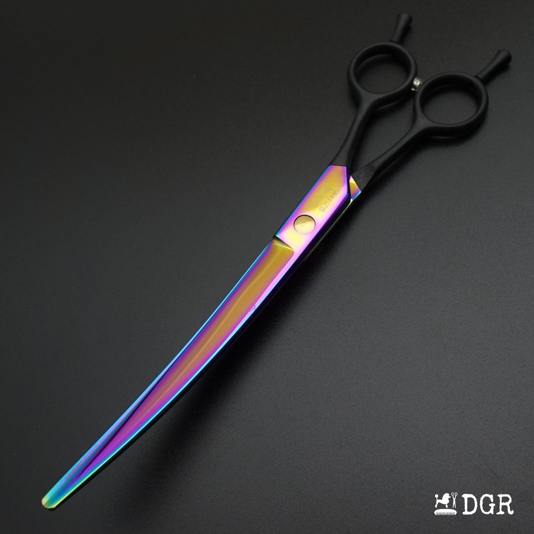 8" Professional Pet Grooming  Curved Scissors 1Pcs -Rainbow