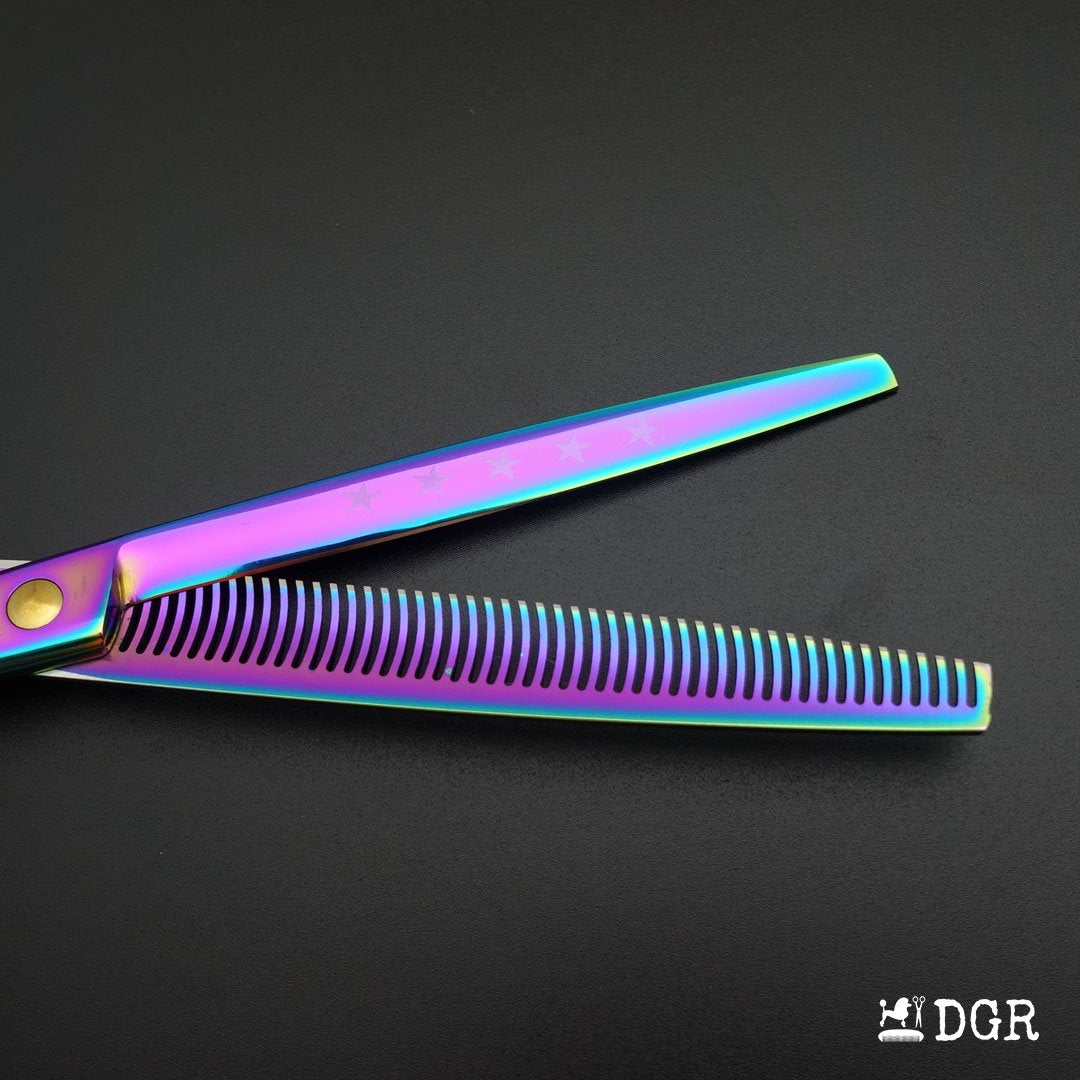 8" Professional Pet Grooming  Thinning Scissors 1Pcs -Rainbow