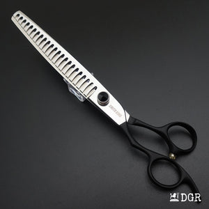 8" left-handed Professional Pet Grooming Thinning Scissors (black)