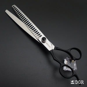 8" left-handed Professional Pet Grooming Thinning Scissors (black)