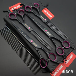 7“ Pro. PET GROOMING Shears 4Pcs set-Black-comb-USA warehouse available