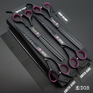 7“ Pro. PET GROOMING Shears 4Pcs set-Black-comb-USA warehouse available