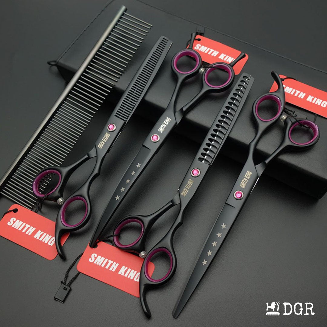 7“ Pro. PET GROOMING Shears 4Pcs set-Black-comb-USA warehouse available