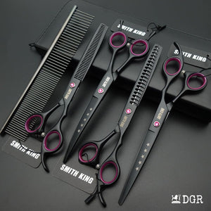 7“ Pro. PET GROOMING Shears 4Pcs set-Black-comb-USA warehouse available