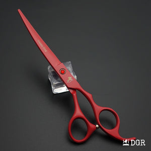 7" Professional Pet Grooming 4Pcs shears-happy dog - (Red)