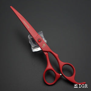 7" Professional Pet Grooming 4Pcs shears-happy dog - (Red)