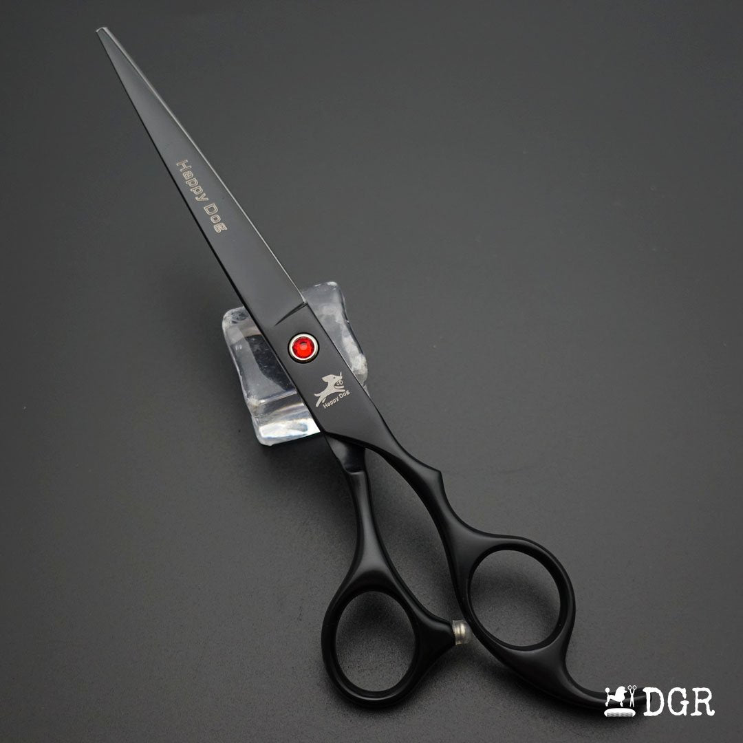 7" Professional Pet Grooming 4Pcs shears-happy dog - (Black)