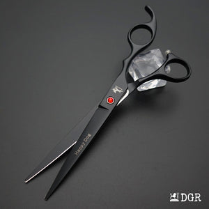 7" Professional Pet Grooming 4Pcs shears-happy dog - (Black)