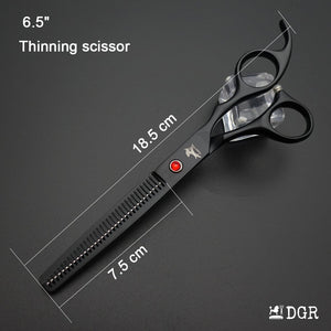 7" Professional Pet Grooming 4Pcs shears-happy dog - (Black)