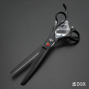 7" Professional Pet Grooming 4Pcs shears-happy dog - (Black)