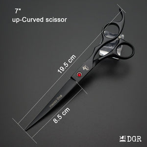 7" Professional Pet Grooming 4Pcs shears-happy dog - (Black)