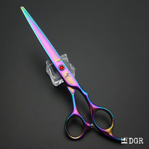 7" Professional Pet Grooming 4Pcs shears-happy dog - (Rainbow)