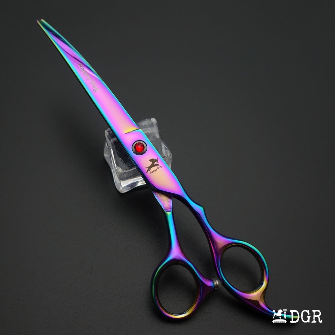 7" Professional Pet Grooming 4Pcs shears-happy dog - (Rainbow)