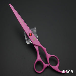 7" Professional Pet Grooming 4Pcs shears-happy dog - (Pink)