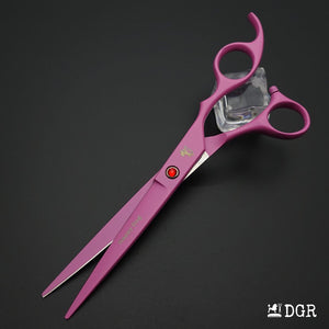 7" Professional Pet Grooming 4Pcs shears-happy dog - (Pink)