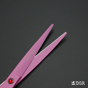 7" Professional Pet Grooming 4Pcs shears-happy dog - (Pink)