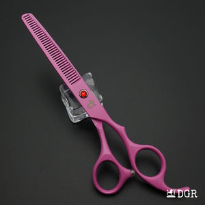 7" Professional Pet Grooming 4Pcs shears-happy dog - (Pink)