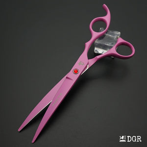 7" Professional Pet Grooming 4Pcs shears-happy dog - (Pink)