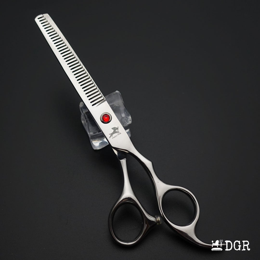 7" Professional Pet Grooming 4Pcs shears-happy dog - (Silver)