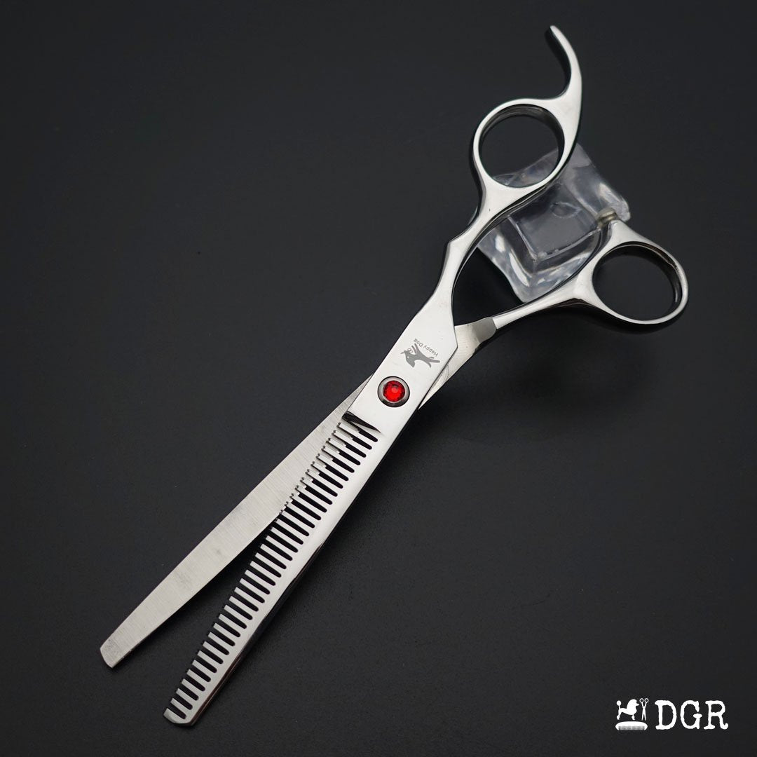 7" Professional Pet Grooming 4Pcs shears-happy dog - (Silver)