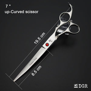 7" Professional Pet Grooming 4Pcs shears-happy dog - (Silver)