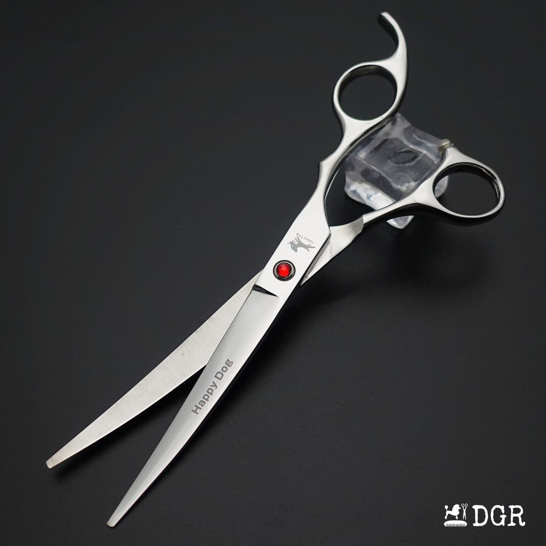 7" Professional Pet Grooming 4Pcs shears-happy dog - (Silver)