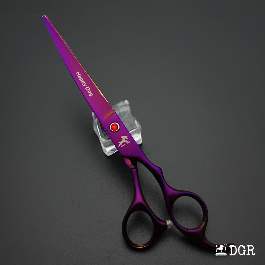 7" Professional Pet Grooming 4Pcs shears-happy dog - (Violet)