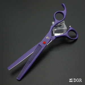 7" Professional Pet Grooming 4Pcs shears-happy dog - (Purple)