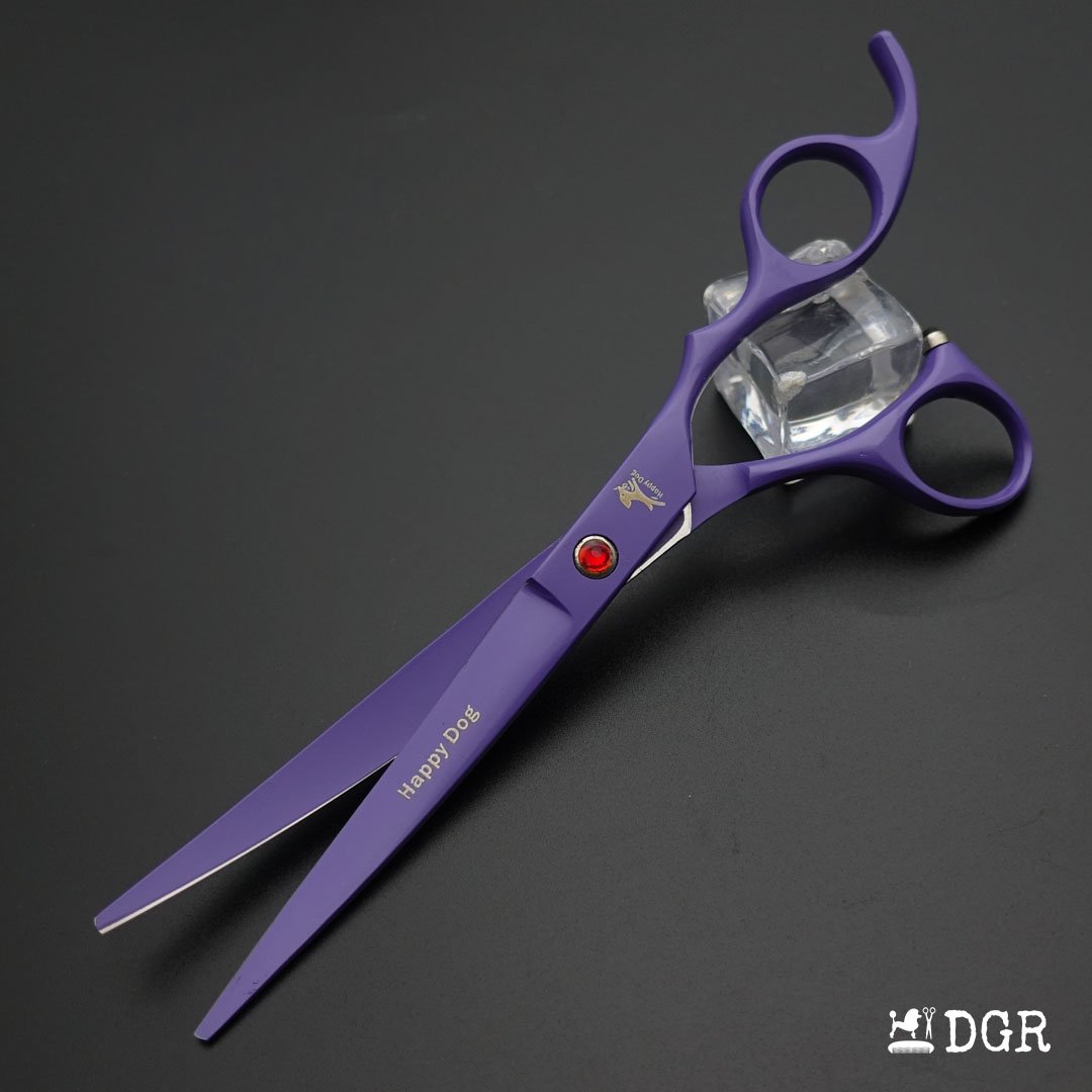 7" Professional Pet Grooming 4Pcs shears-happy dog - (Purple)