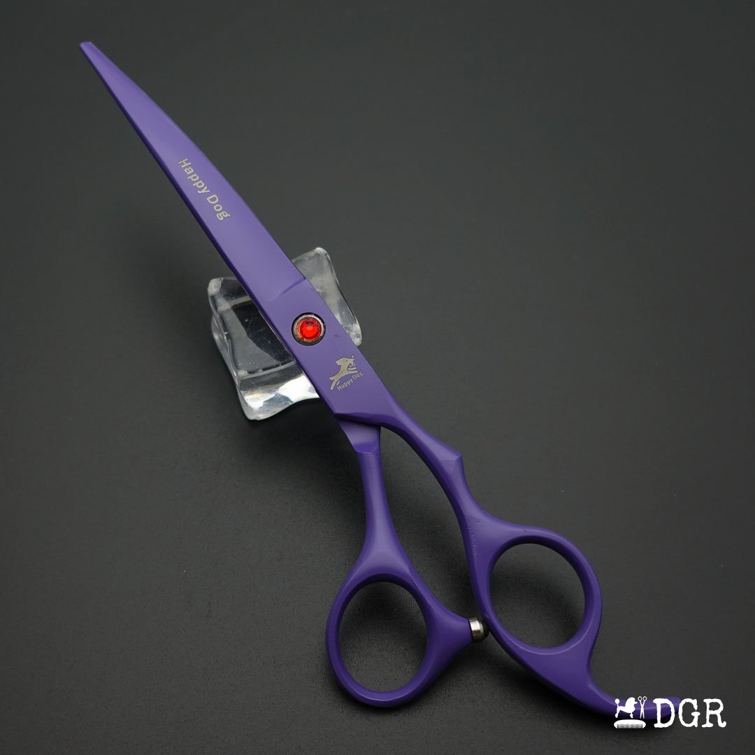 7" Professional Pet Grooming 4Pcs shears-happy dog - (Purple)