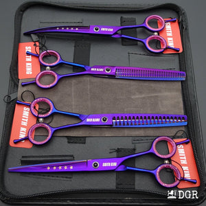 7“ Pro. PET GROOMING Shears 4Pcs-Violet(USA Stock Available)