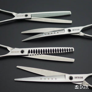 7“ Pro. PET GROOMING Shears 4Pcs-Comb-Silver(USA Stock Available)