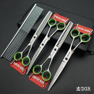 7“ Pro. PET GROOMING Shears 4Pcs-comb (3 colors available）