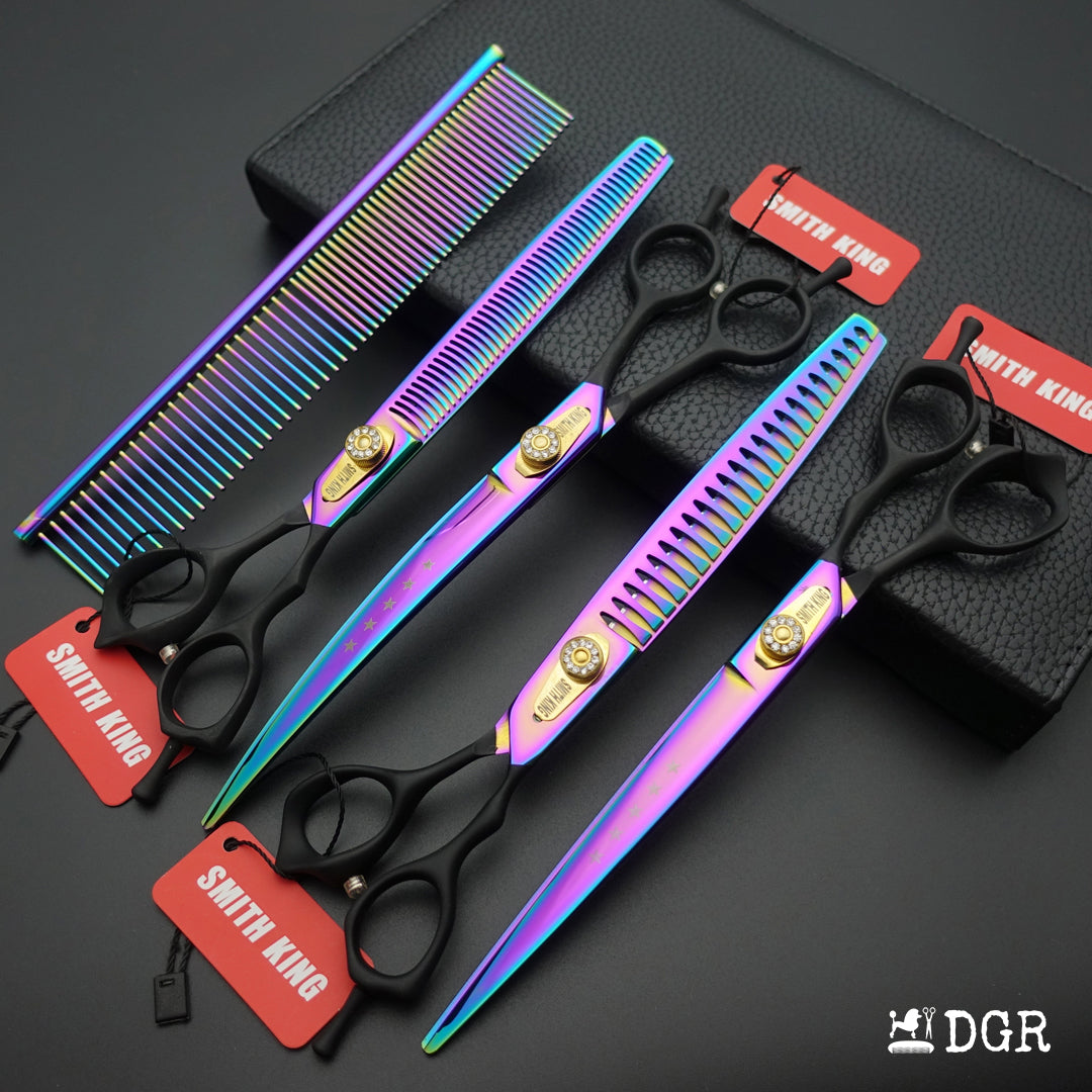 8" Professional Pet Grooming Shears 4Pcs Set (Upgraded product)