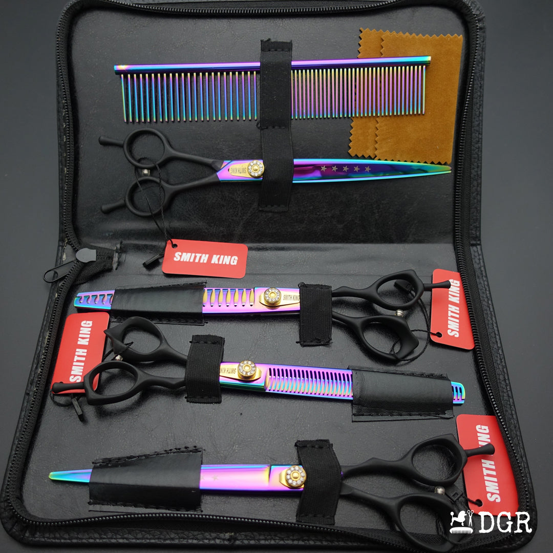 8" Professional Pet Grooming Shears 4Pcs Set (Upgraded product)