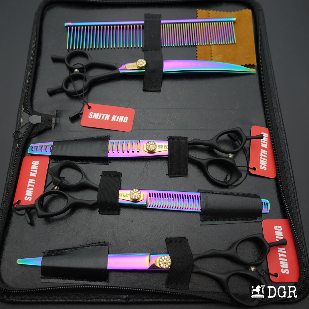 8" Professional Pet Grooming Shears 4Pcs Set (Upgraded product)