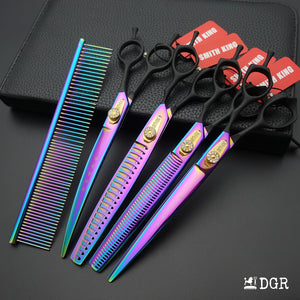 8" Professional Pet Grooming Shears 4Pcs Set (Upgraded product)