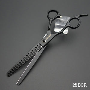 7" left-handed Pro. Pet Grooming Shears 3Pcs Set -Black-Comb