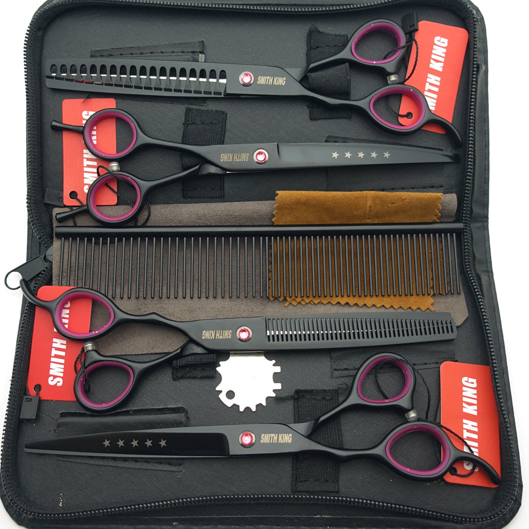 7“ Pro. PET GROOMING Shears 4Pcs set-Black-comb-USA warehouse available