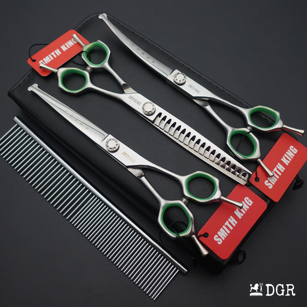 7" Pro. Dog Grooming Scissors Set with Safety Round Tips (New Arrivals)