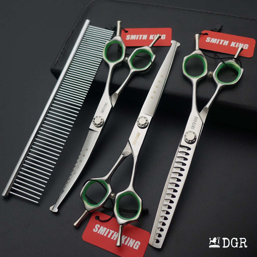 7" Pro. Dog Grooming Scissors Set with Safety Round Tips (New Arrivals)