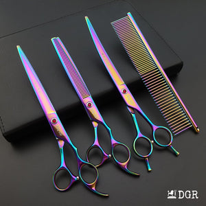 8" Professional Pet Grooming Shears 3Pcs Set - Rainbow（USA Stock Available）