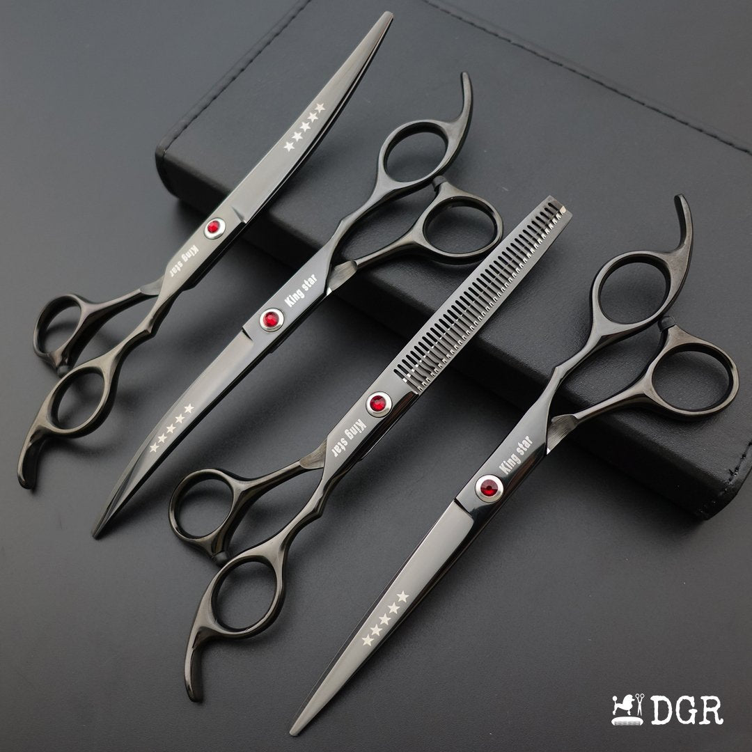 7" Professional Pet Grooming Shears Set - Black-USA warehouse available