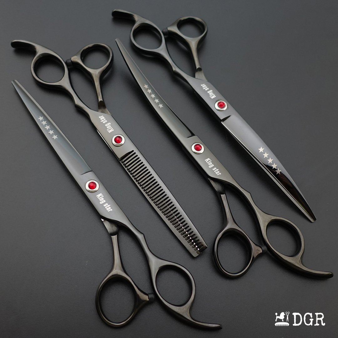 7" Professional Pet Grooming Shears Set - Black-USA warehouse available